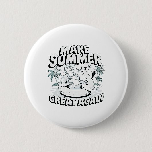 Sommer wieder großartig machen Trump Flamingo Floa Button (Vorderseite)