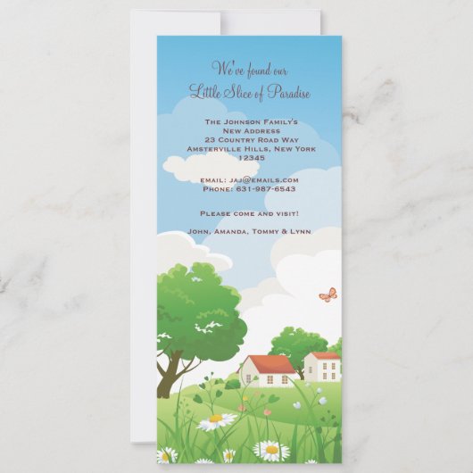 Sommer-Wiesen-bewegliche Mitteilung Einladung (Vorderseite)