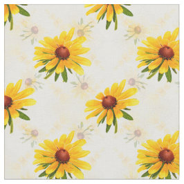 Sommer-Wildblume - gelbes Schwarz-Mit Augen Stoff