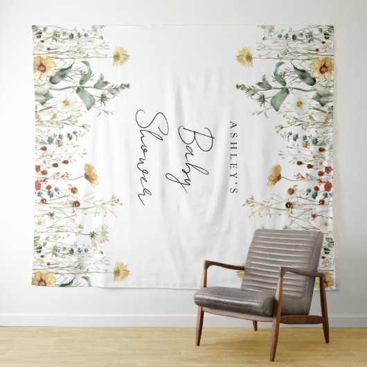 Sommer-Wildblume Kinderdusche Hintergrund Wandteppich (Beispiel (Horizontal))