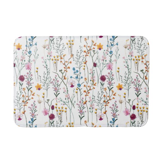 Sommer-Wildblume-Muster Badematte (Vorderseite)