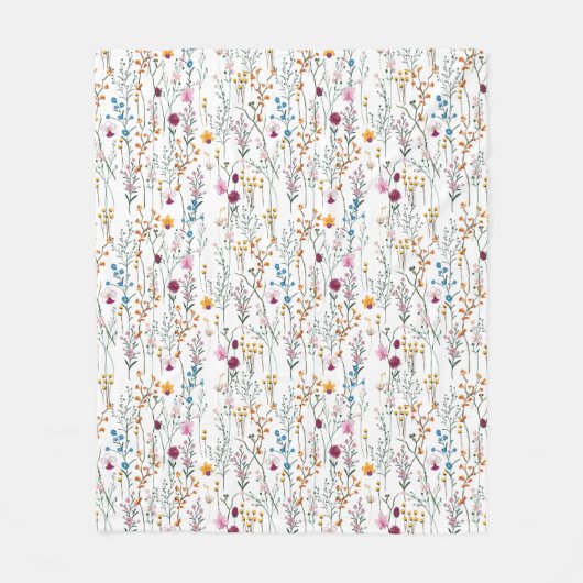Sommer-Wildblume-Muster Fleecedecke (Vorderseite)