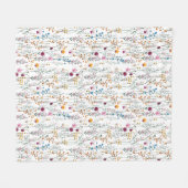Sommer-Wildblume-Muster Fleecedecke (Vorderseite (Horizontal))
