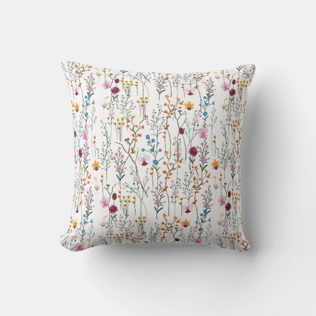 Sommer-Wildblume-Muster Kissen (Vorderseite)