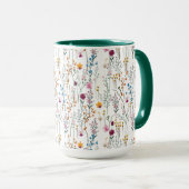 Sommer-Wildblume-Muster Tasse (VorderseiteRechts)