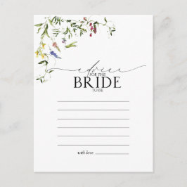 Sommer Wildblume Wasserfarbenberater zur Braut Postkarte