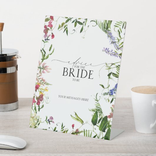 Sommer Wildblume Wasserfarbenberater zur Braut Sockelschild (In SItu)