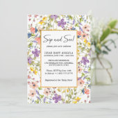 Sommer Wildblume Wiese Sip und sehen Einladung (Stehend Vorderseite)