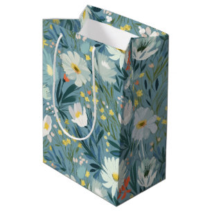 Sommer-Wildblume Wiesen-Design Mittlere Geschenktüte