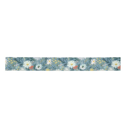 Sommer-Wildblume Wiesen-Design Satinband (Vorderseite)