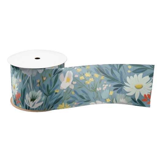 Sommer-Wildblume Wiesen-Design Satinband (Spule)