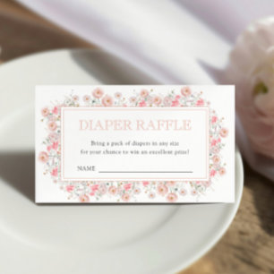 Sommer-Wildblumen-Baby-Shower-Windel-Raffle Begleitkarte