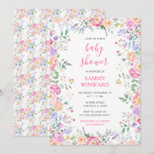 Sommer-Wildblumen-Blumen-Baby-Party  Einladung