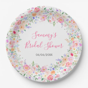Sommer-Wildblumen-Blumen-Brautparty  Pappteller
