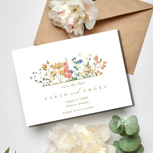 Sommer-Wildblumen-Boho-Hochzeit  Save The Date