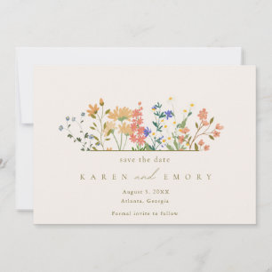 Sommer-Wildblumen-Boho-Hochzeit  Save The Date