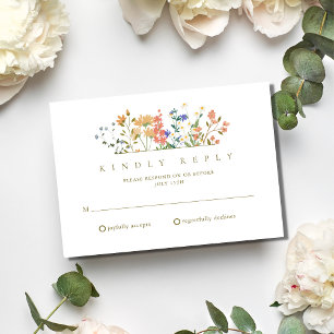 Sommer-Wildblumen-Boho-Hochzeits-RSVP RSVP Karte
