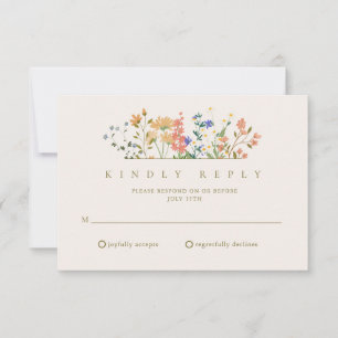 Sommer-Wildblumen-Boho-Hochzeits-RSVP RSVP Karte