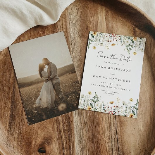 Sommer-Wildblumen Foto Save The Date