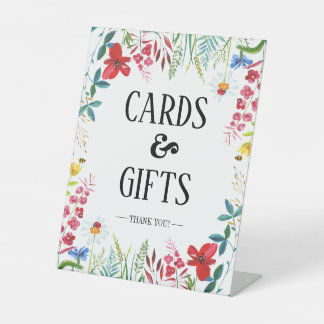 Sommer-Wildblumen Hochzeitskarten und Geschenkzeic Sockelschild