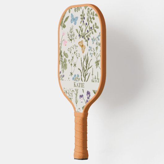 Sommer Wildblumen und Kräuter Pickleball Schläger (Links)