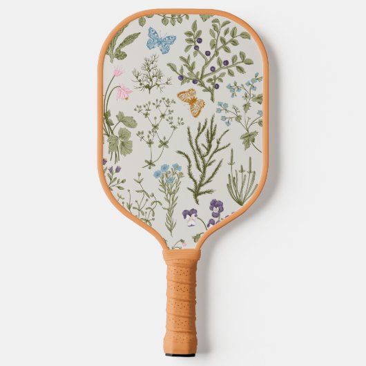 Sommer Wildblumen und Kräuter Pickleball Schläger (Rückseite)