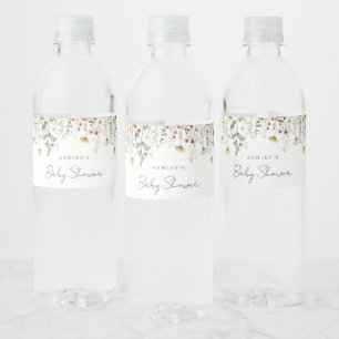 Sommer-Wildblumenfeld-Baby-Party Wasserflaschenetikett