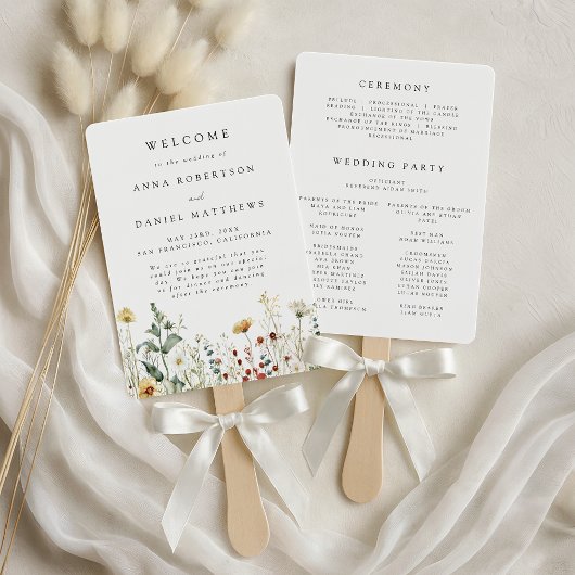 Sommer-Wildblumenfeld-Hochzeit Fächer