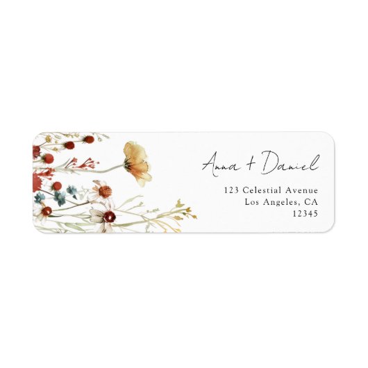 Sommer-Wildblumenfeld-Hochzeit-Rücksendeadresse La (Vorne)