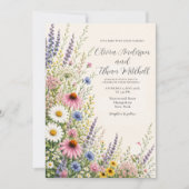 Sommer-Wildblumengarten-Hochzeit Einladung (Vorderseite)