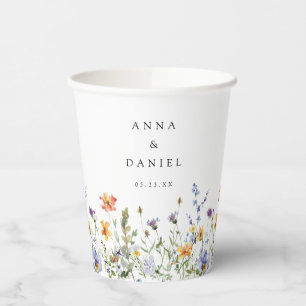 Sommer-Wildblumengarten-Hochzeit Pappbecher