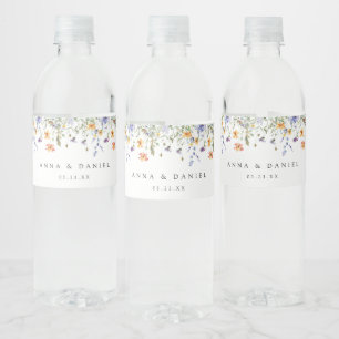 Sommer-Wildblumengarten-Hochzeit Wasserflaschenetikett
