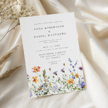 Sommer-Wildblumengarten-Hochzeitseinladung