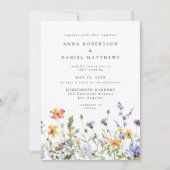 Sommer-Wildblumengarten-QR-Code-Hochzeit Einladung (Vorderseite)