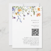 Sommer-Wildblumengarten-QR-Code-Hochzeit Einladung (Rückseite)