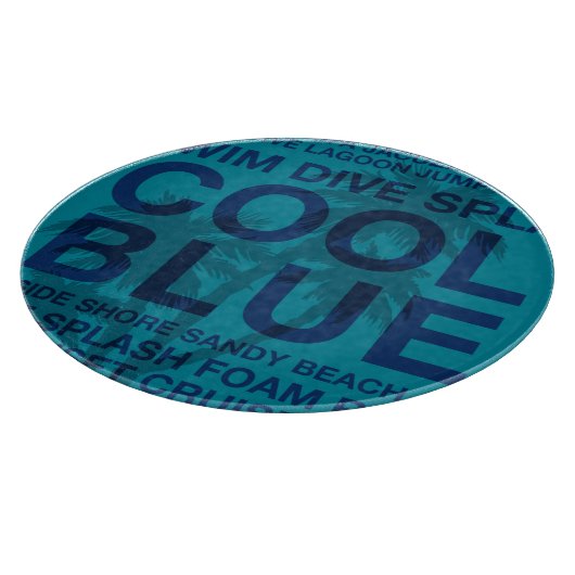 Sommer Wörter Poolside und Palm Tree Cutting Board Schneidebrett (Ecke)