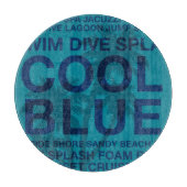 Sommer Wörter Poolside und Palm Tree Cutting Board Schneidebrett (Vorderseite)