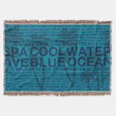 Sommer Wörter Poolside und Palmenbaum Blanket Decke (Vorderseite)