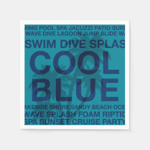 Sommer Wörter Poolside und Palmenbaumpapier Napkin Serviette