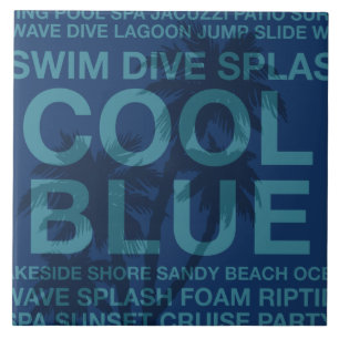 Sommer Wörter Poolside und PalmenbaumTiles Fliese