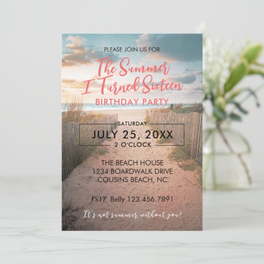 Sommer wurde ich sechzehn Geburtstag Einladung (Stehend Vorderseite)