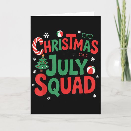 Sommer Xmas Weihnachten im Juli Squad Lustig Aloha Karte (Vorderseite)
