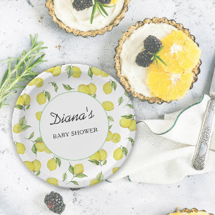 Sommer Zitronen Baby Shower Pappteller