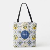 Sommer-Zitronen-Tragetasche Tasche (Rückseite)
