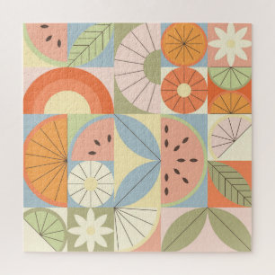 Sommer-Zitrus-Wassermelone: Abstrakte geometrische Puzzle