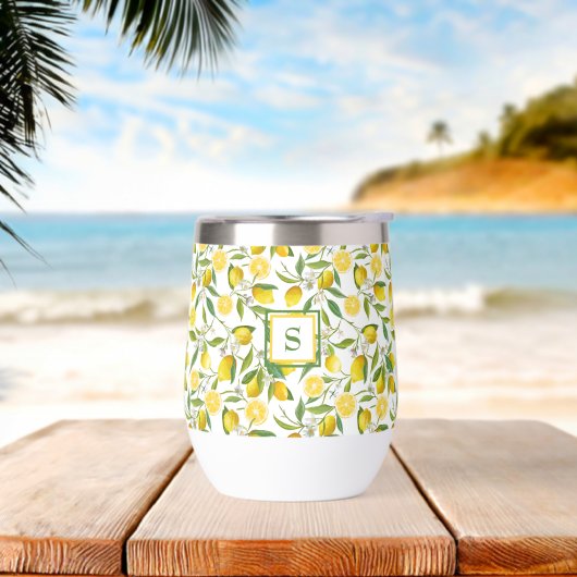 Sommer-Zitrusblumen-Monogramm-Anfangsbuchstaben (Strand)