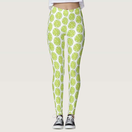 Sommer-Zitrusfrucht-Limone Gamaschen - Leggings (Vorderseite)