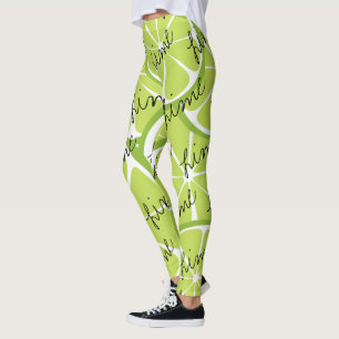 Sommer-Zitrusfrucht-Limone Leggings - mutiger