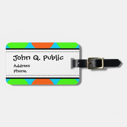 Sommer-Zitrusfrucht-Limoner grüner orange Gepäckanhänger (Vorderseite horizontal)