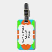 Sommer-Zitrusfrucht-Limoner grüner orange Gepäckanhänger (Vorderseite vertikal)